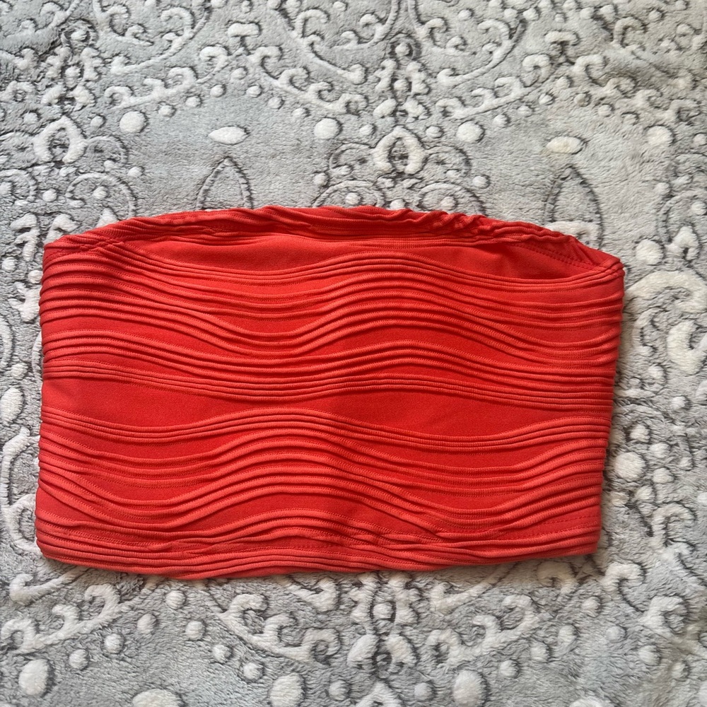 SHEIN Vibrant Orange Textured Crop Top